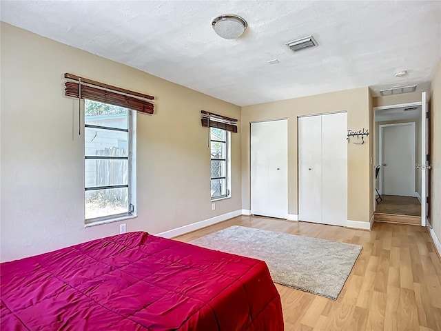 10931 110th Ave, Seminole, FL 33778 - bedroom with multiple closets, light wood finished floors, multiple windows, and baseboards