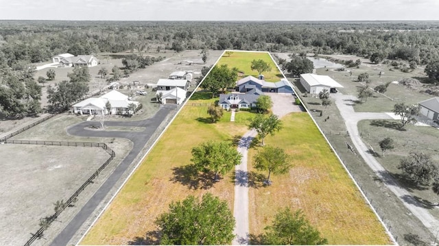 bird's eye view with a residential view and a forest view