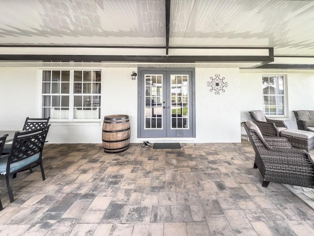 view of patio / terrace featuring french doors