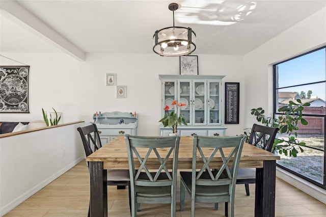 1502 Creekbend Dr, Brandon, FL 33510 - dining room with baseboards, an inviting chandelier, and light wood-style flooring