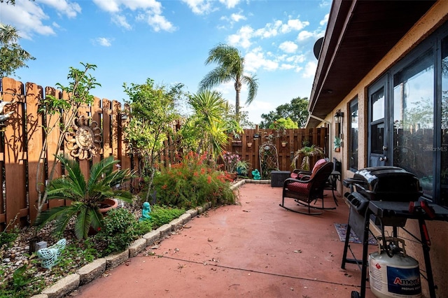view of patio with a fenced backyard