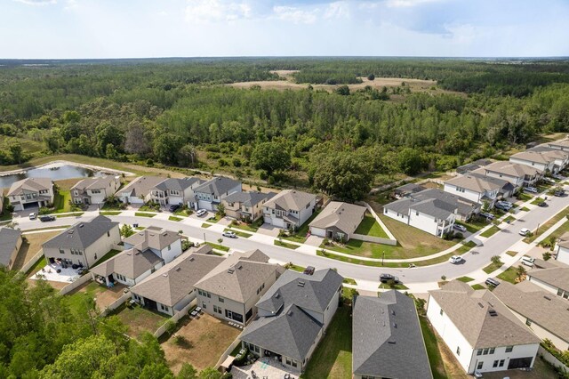21590 Violet Periwinkle Dr, Land O Lakes, FL 34637 - birds eye view of property with a residential view, a view of trees, and a water view
