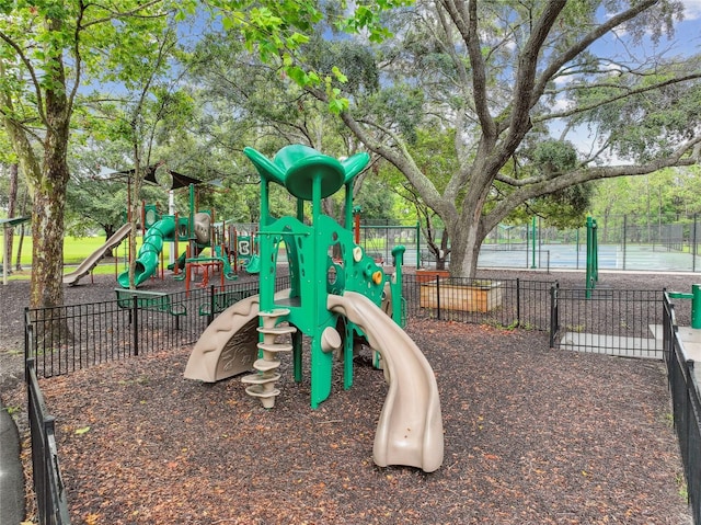 community play area with fence