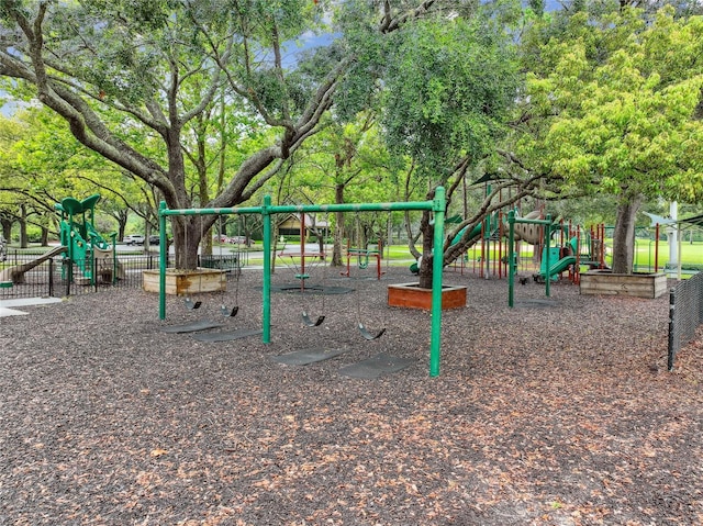 communal playground with fence