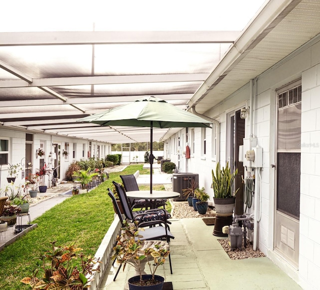 view of patio featuring central AC