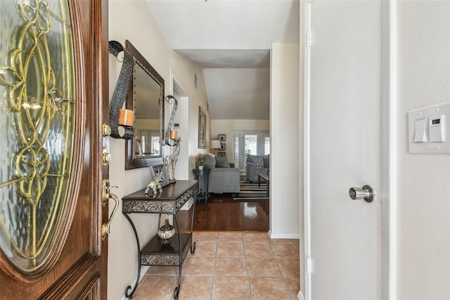 entryway with tile patterned flooring