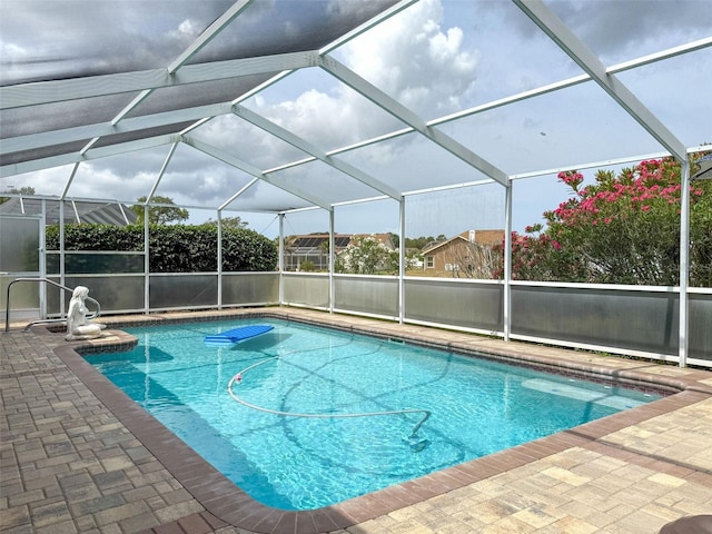 pool featuring a patio and a lanai