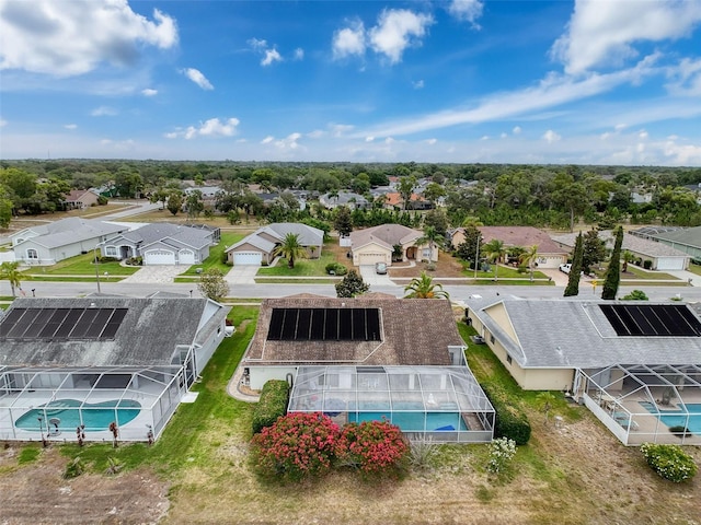 aerial view with a residential view