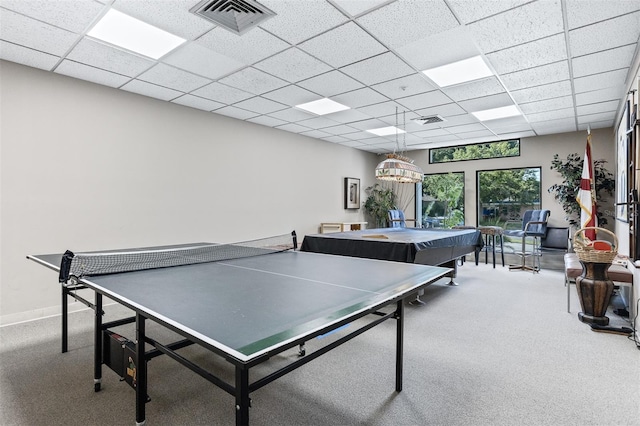 30 Turner St Unit 202, Clearwater, FL 33756 - playroom featuring carpet, a paneled ceiling, and baseboards