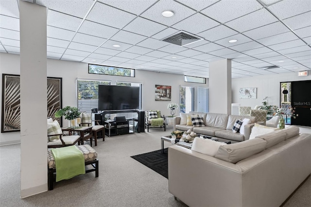 30 Turner St Unit 202, Clearwater, FL 33756 - carpeted living area featuring recessed lighting and a paneled ceiling
