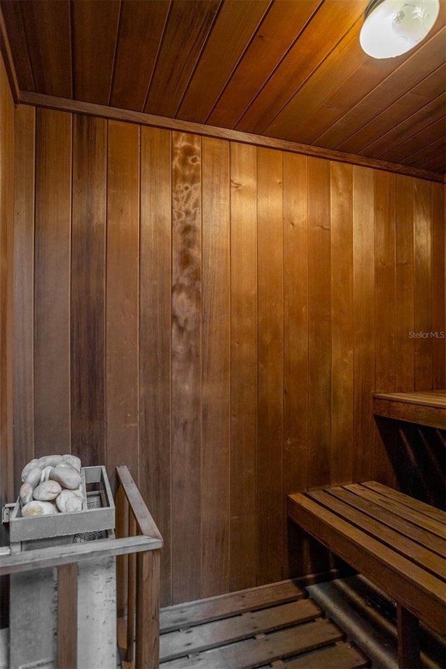 30 Turner St Unit 202, Clearwater, FL 33756 - sauna featuring wood ceiling and wooden walls