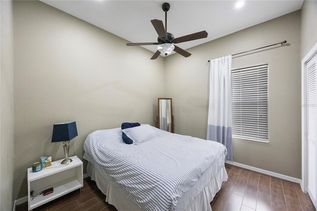 18520 Ambly Ln, Tampa, FL 33647 - bedroom featuring wood finished floors, baseboards, ceiling fan, and recessed lighting
