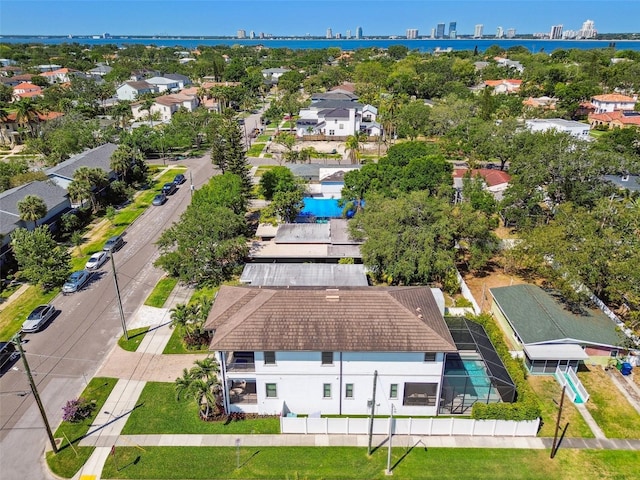 drone / aerial view with a residential view