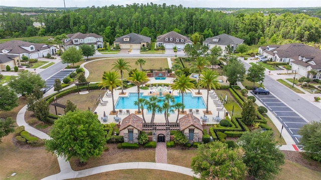 drone / aerial view with a residential view