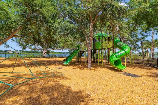 community play area with fence
