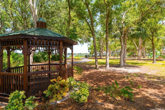 view of property's community featuring a gazebo