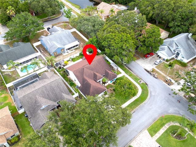 1424 Ridge Shore Dr, Tarpon Springs, FL 34689 - aerial view of residential area featuring a pool