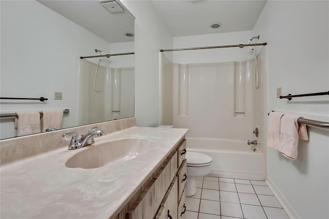 883 N Hollywood Cir, Crystal River, FL 34429 - bathroom featuring vanity, toilet, baseboards, washtub / shower combination, and tile patterned floors