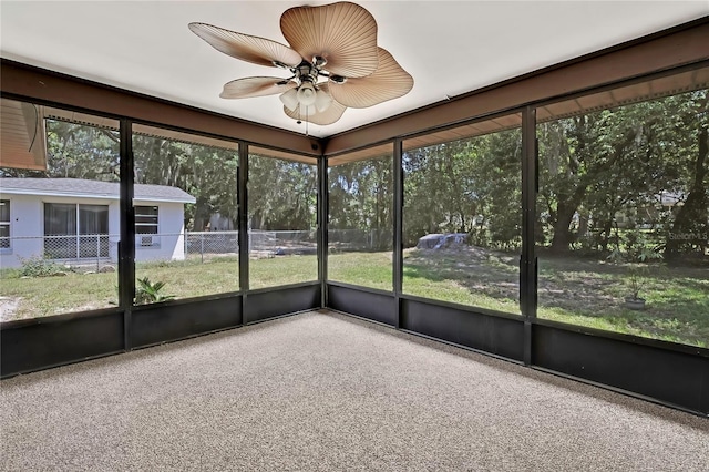 883 N Hollywood Cir, Crystal River, FL 34429 - unfurnished sunroom with ceiling fan and a wealth of natural light