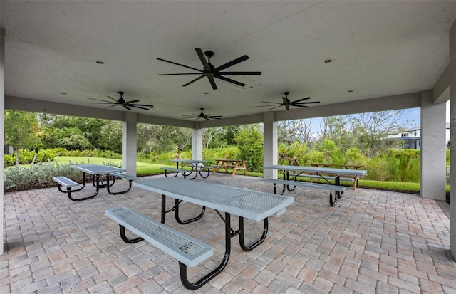 view of patio / terrace with ceiling fan