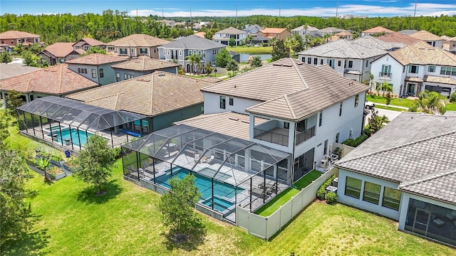 18203 Pine Hammock Blvd, Lutz, FL 33548 - aerial view of residential area featuring a pool