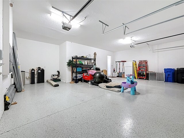 18203 Pine Hammock Blvd, Lutz, FL 33548 - garage with a garage door opener and freestanding refrigerator