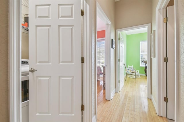 1326 Apollo Beach Blvd S, Apollo Beach, FL 33572 - corridor with baseboards and light wood-style floors