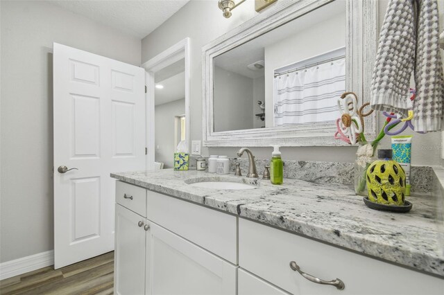 1326 Apollo Beach Blvd S, Apollo Beach, FL 33572 - full bathroom with vanity, baseboards, and wood finished floors