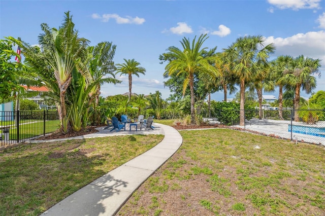 1326 Apollo Beach Blvd S, Apollo Beach, FL 33572 - view of yard featuring fence, a fenced in pool, and a patio area