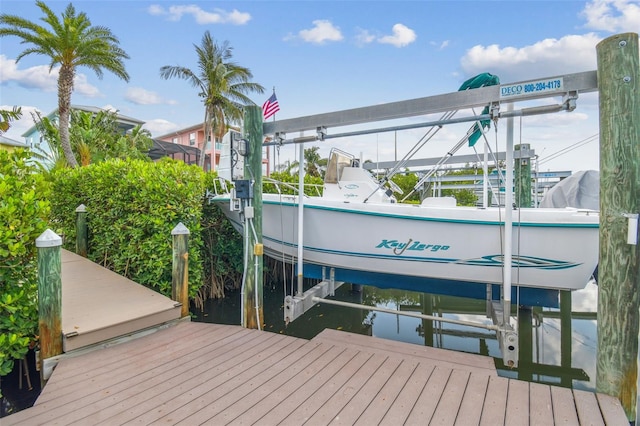 1326 Apollo Beach Blvd S, Apollo Beach, FL 33572 - dock area with boat lift and a water view