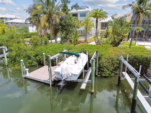 1326 Apollo Beach Blvd S, Apollo Beach, FL 33572 - dock area with boat lift and a water view