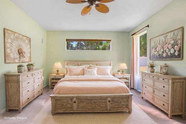 808 Hickory Glen Dr, Seffner, FL 33584 - bedroom featuring light carpet and ceiling fan