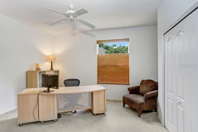 808 Hickory Glen Dr, Seffner, FL 33584 - home office featuring light carpet and ceiling fan