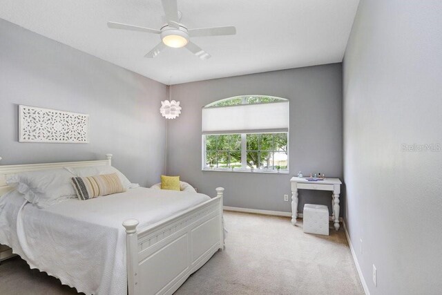 808 Hickory Glen Dr, Seffner, FL 33584 - bedroom with light carpet and a ceiling fan