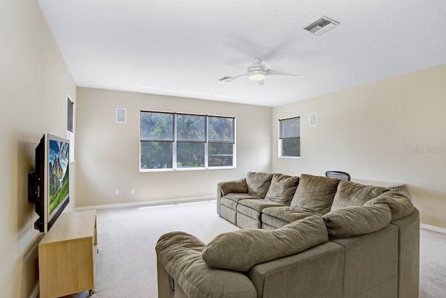 808 Hickory Glen Dr, Seffner, FL 33584 - living area featuring carpet floors and ceiling fan