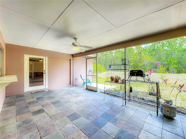 view of unfurnished sunroom