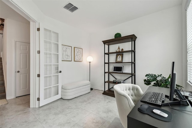 view of home office