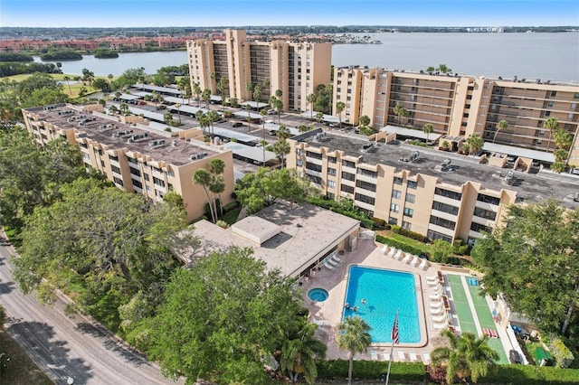 2615 Cove Cay Dr Unit 409, Clearwater, FL 33760 - birds eye view of property featuring a water view