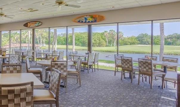 2615 Cove Cay Dr Unit 409, Clearwater, FL 33760 - sunroom / solarium featuring a drop ceiling, carpet flooring, view of wooded area, and plenty of natural light