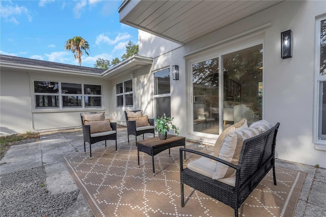 view of patio / terrace featuring an outdoor living space