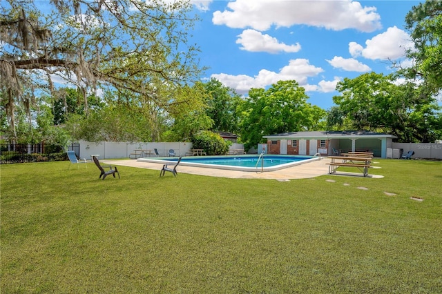 607 Carolyn Dr, Brandon, FL 33510 - view of pool with a yard, fence, a patio area, and a fenced in pool