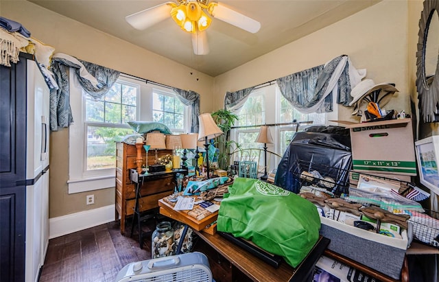 41 W Boyer St, Tarpon Springs, FL 34689 - miscellaneous room featuring baseboards, wood-type flooring, and ceiling fan