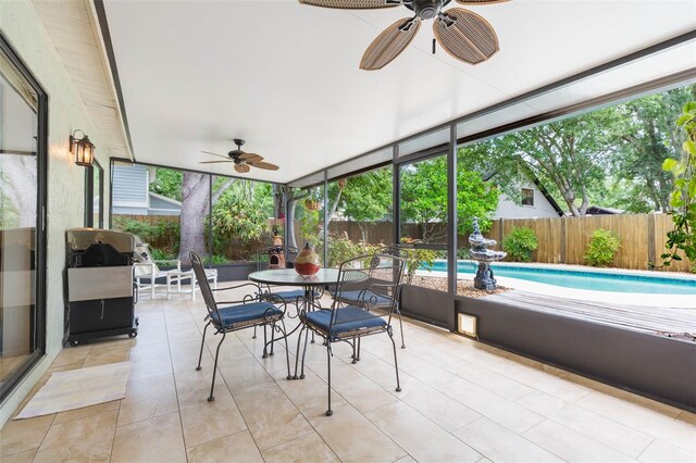 3714 Village Estates Pl, Tampa, FL 33618 - sunroom / solarium with outdoor dining area and a ceiling fan