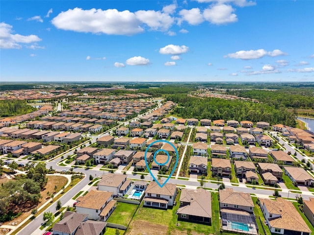 aerial view featuring a residential view