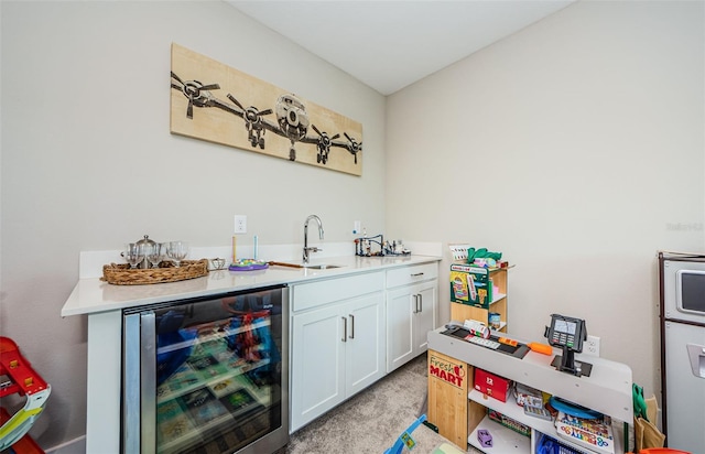 2653 Longleaf Pine Pt, New Port Richey, FL 34655 - indoor wet bar with wine cooler and light carpet