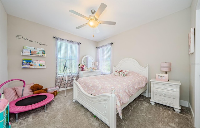 2653 Longleaf Pine Pt, New Port Richey, FL 34655 - bedroom with light carpet and ceiling fan