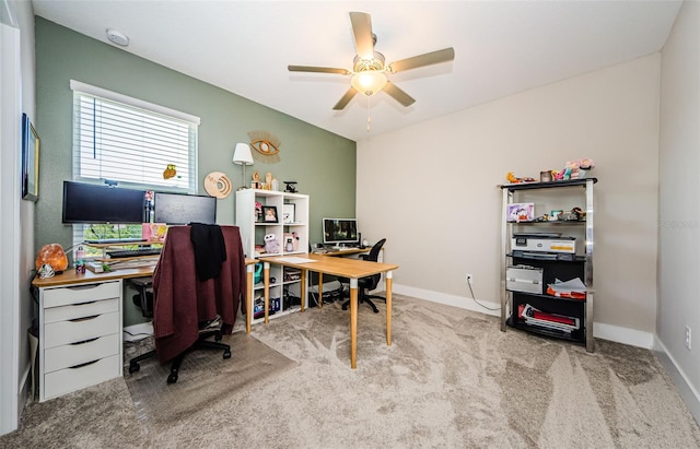 2653 Longleaf Pine Pt, New Port Richey, FL 34655 - carpeted office space featuring a ceiling fan and baseboards