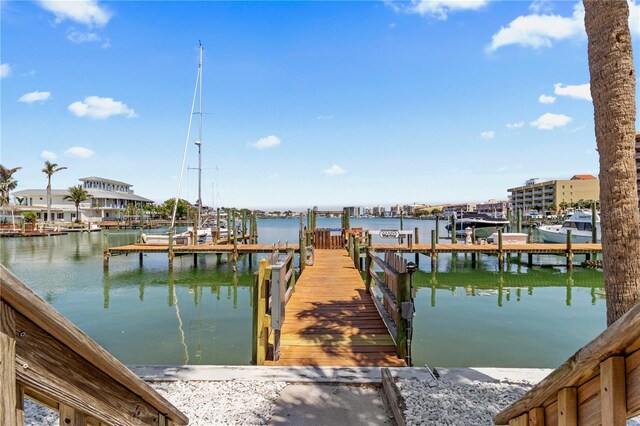 445 Hamden Dr Unit 502, Clearwater Beach, FL 33767 - dock area featuring a water view