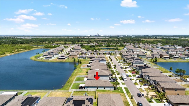 5208 Dandelion St, Apollo Beach, FL 33572 - bird's eye view with a water view and a residential view