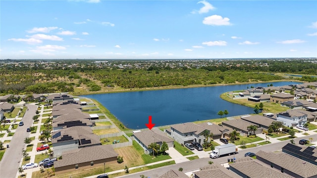 5208 Dandelion St, Apollo Beach, FL 33572 - birds eye view of property featuring a residential view and a water view